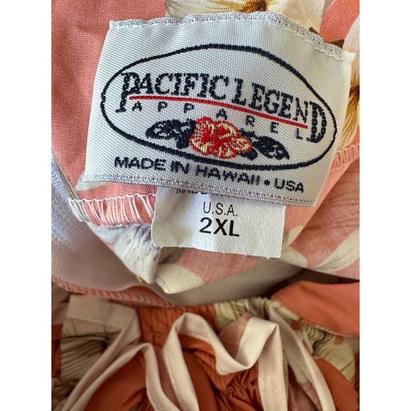 NWT Pacific Legend Hibiscus Pink Cotton Hawaiian Ruffle Long Muumuu Dress 2XL - Picture 13 of 16